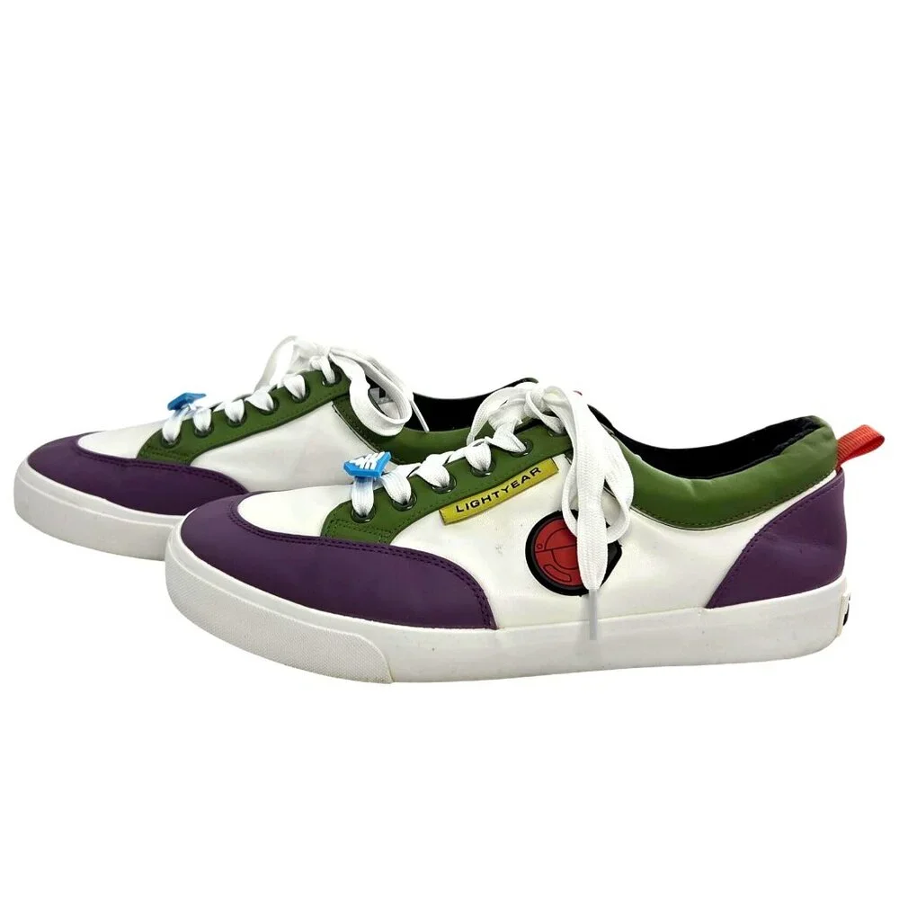 Disney Buzz Lightyear Toy Story Purple Green Low Top Lace Up Sneakers Size 10 - Picture 3 of 9